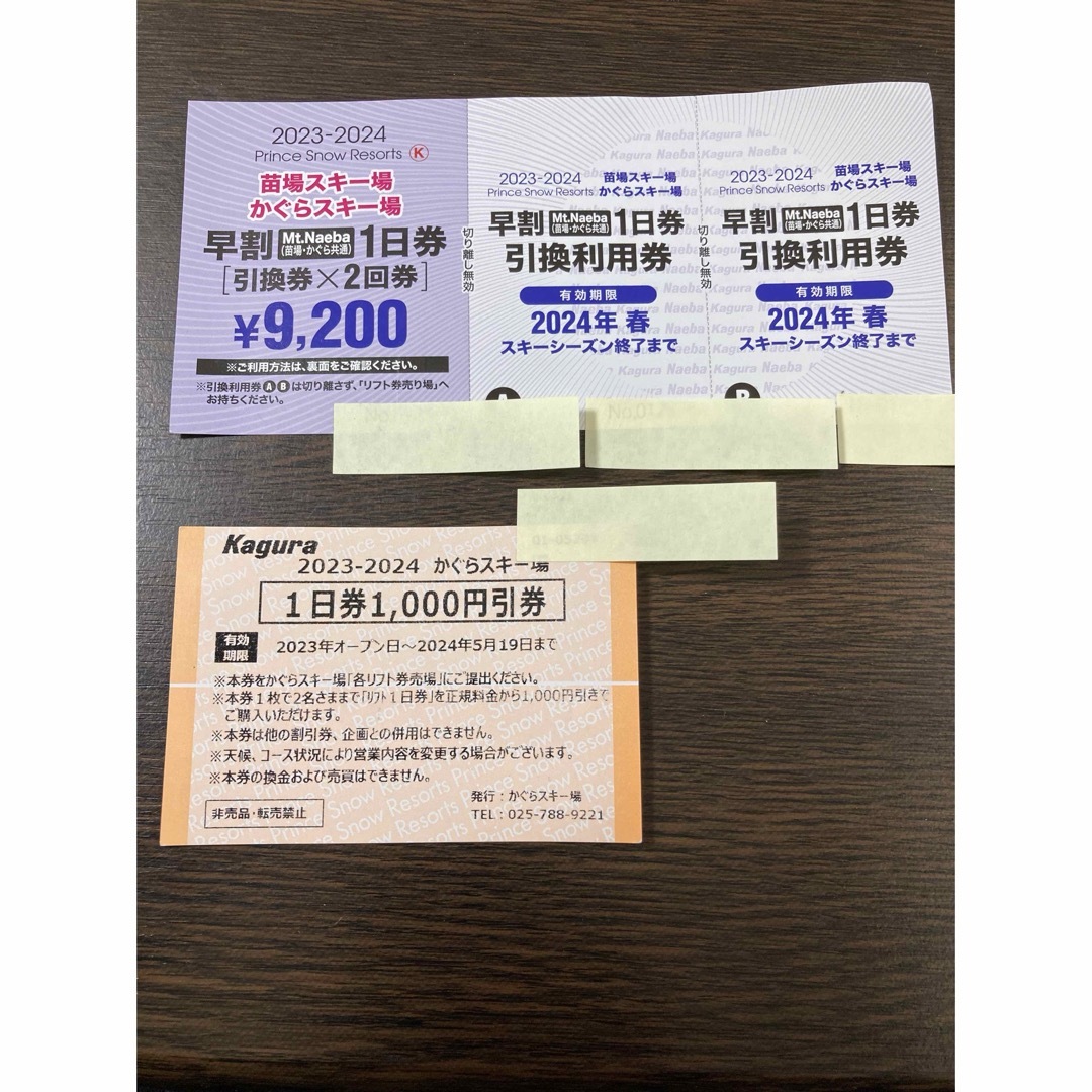 かぐらスキー場、苗場スキー場共通リフト1日券 2回分 かぐらスキー場、苗場スキー場共通リフト1日券 2回分