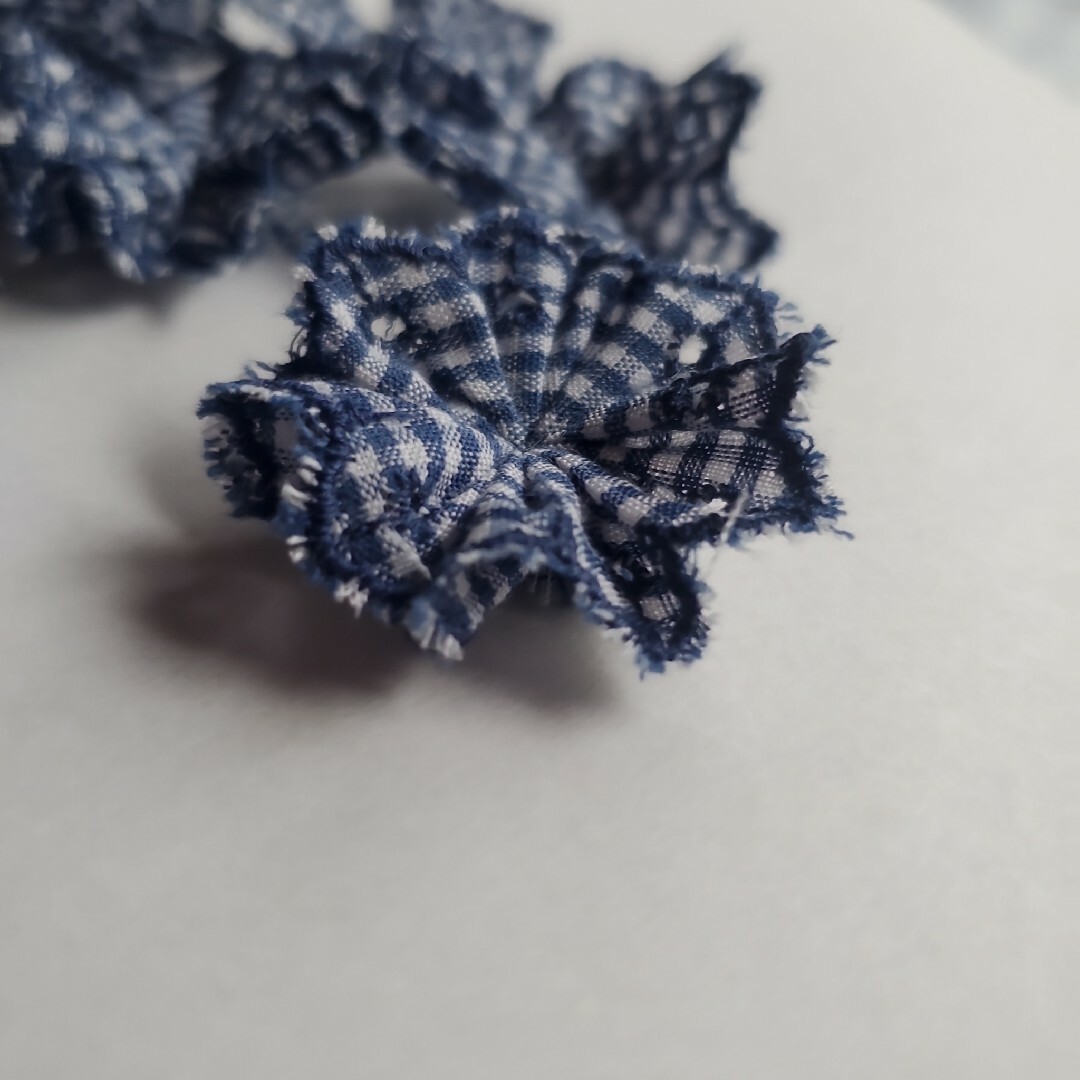 綿　チェック青 ハンドメイドの素材/材料(各種パーツ)の商品写真