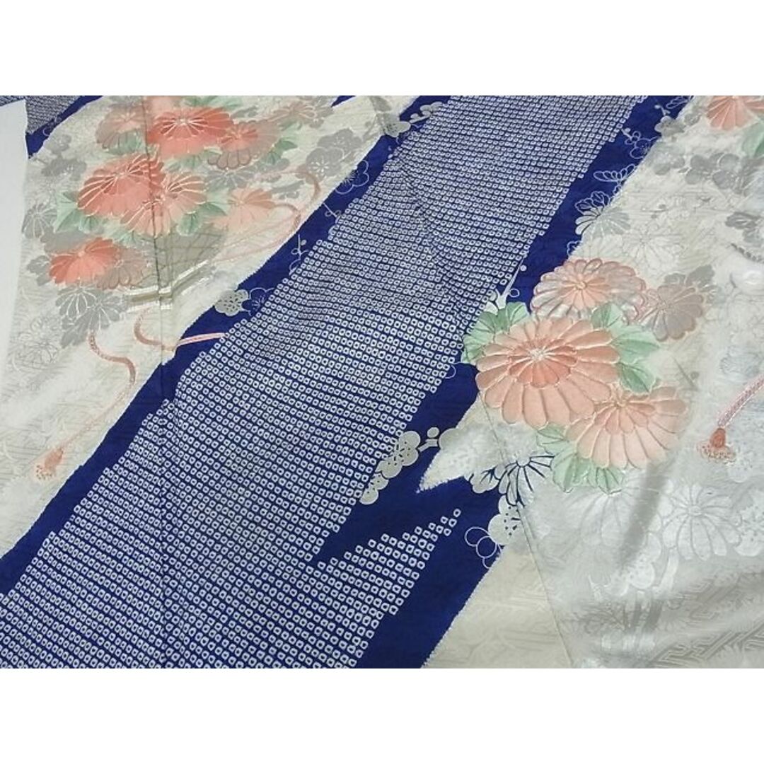 平和屋野田店■訪問着　駒刺繍　絞り　飾花文　銀彩　やまと誂製　逸品　mz0653 レディースの水着/浴衣(着物)の商品写真