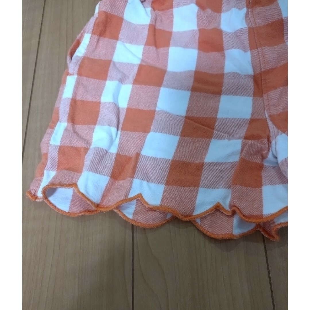 BREEZE(ブリーズ)の120　 BREEZE　スカラップ　ショートパンツ　チェック キッズ/ベビー/マタニティのキッズ服女の子用(90cm~)(パンツ/スパッツ)の商品写真