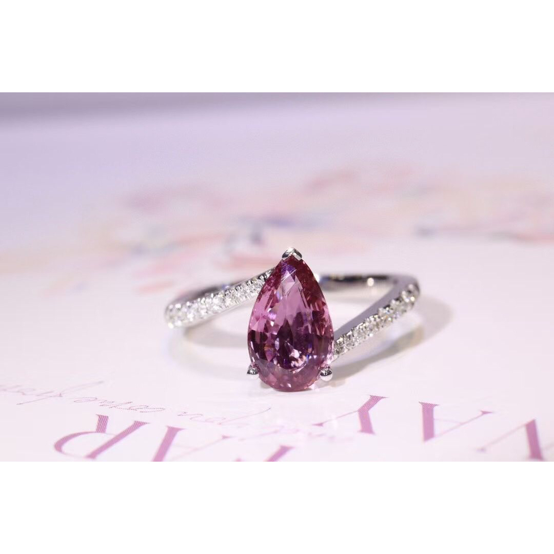 天然ピンク サファイア  ダイヤ リング1.59ct k18 f レディースのアクセサリー(リング(指輪))の商品写真