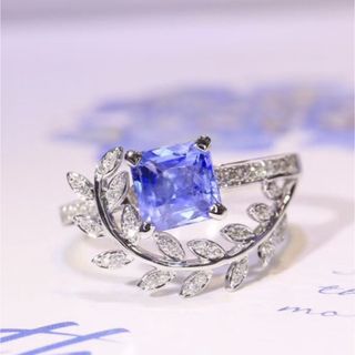 天然コーンフラワー ブルーサファイア ダイヤ リング1.29ct k18 f(リング(指輪))