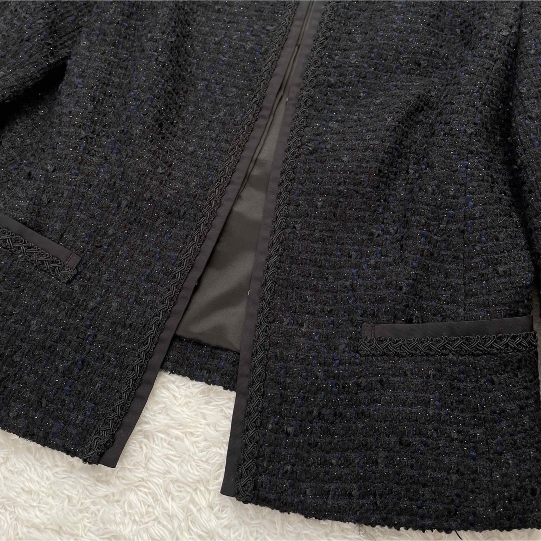 COMME CA ISM(コムサイズム)のコムサイズム　セットアップ　ツイードノーカラージャケット　スカート レディースのフォーマル/ドレス(スーツ)の商品写真