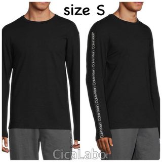 カルバンクライン(Calvin Klein)の【新品】カルバンクライン ロゴテープ ロンT ブラック S (Tシャツ/カットソー(七分/長袖))