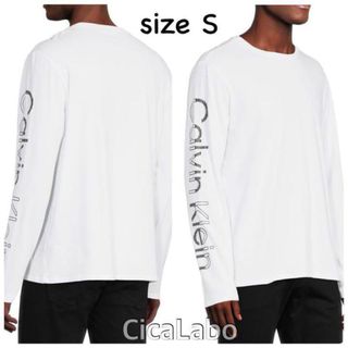 カルバンクライン(Calvin Klein)の【新品】カルバンクライン ロゴ ロンT ホワイト S (Tシャツ/カットソー(七分/長袖))