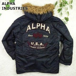 アルファインダストリーズ(ALPHA INDUSTRIES)のアルファインダストリーズ　N-3B ビッグロゴ　フライトジャケット　M　ブラック(フライトジャケット)