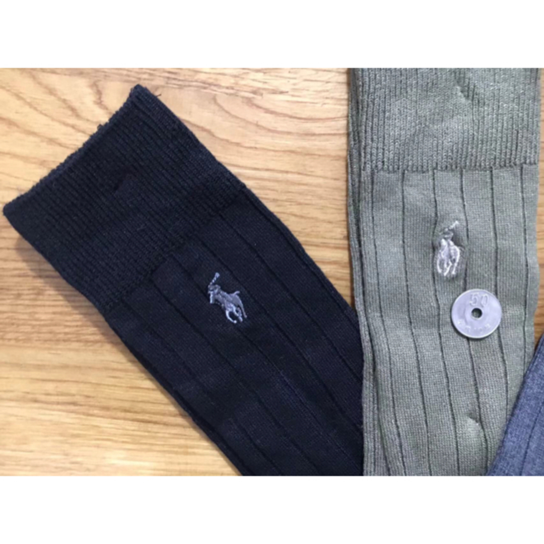 POLO RALPH LAUREN(ポロラルフローレン)の新品ポロラルフローレン メンズソックス靴下 3 足セット11152 メンズのレッグウェア(ソックス)の商品写真