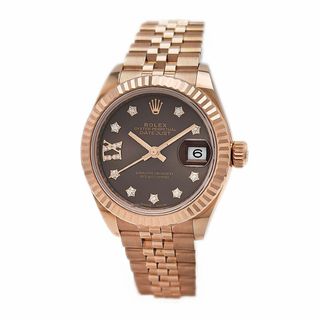 ロレックス(ROLEX)のロレックス レディ デイトジャスト Brown 9P diamond 279175G 自動巻き ピンクゴールド レディース ROLEX 【中古】 【時計】(腕時計)