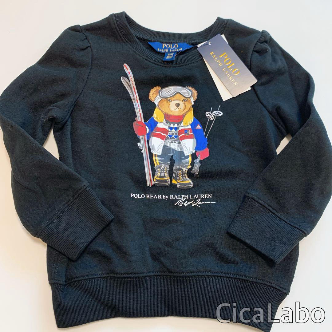 Ralph Lauren(ラルフローレン)の【新品】ラルフローレン ポロベア トレーナー ブラック 6X  キッズ/ベビー/マタニティのキッズ服女の子用(90cm~)(カーディガン)の商品写真