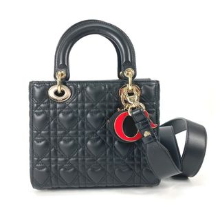 ディオール(Dior)のディオール Dior My ABCDior レディディオール LADYDIOR 2WAY ハンドバッグ ハート ショルダーバッグ トートバッグ レザー ブラック(トートバッグ)