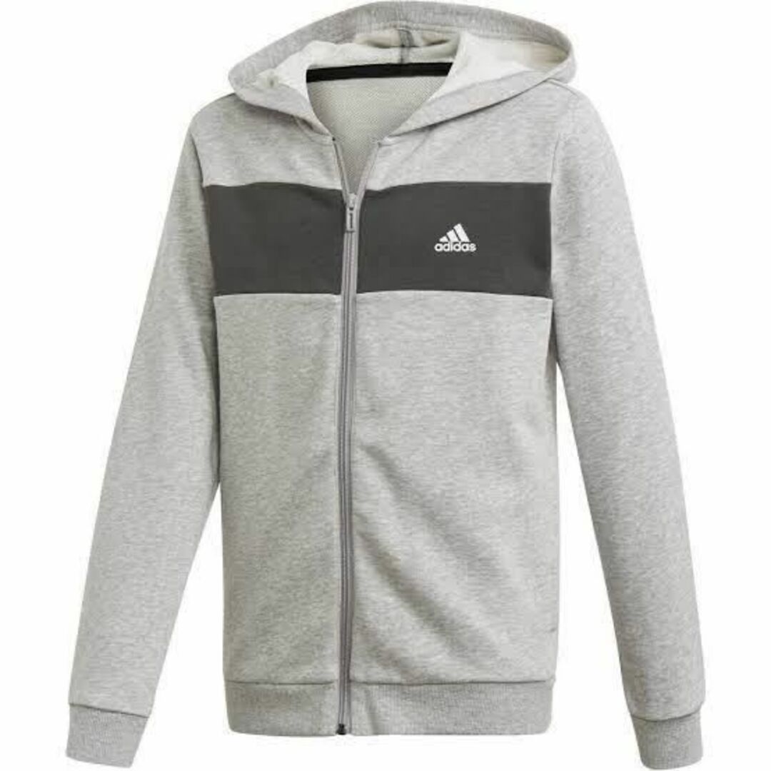 adidas(アディダス)の新品★アディダス★130★快適な着心地!!フード付スウェット上下★グレー キッズ/ベビー/マタニティのキッズ服男の子用(90cm~)(その他)の商品写真