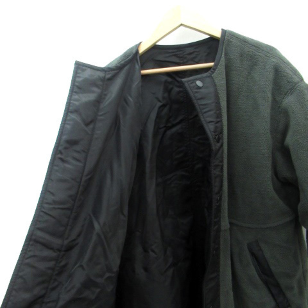 chocol raffine robe(ショコラフィネローブ)のショコラフィネローブ ノーカラーコート リバーシブル ナイロン F 黒 緑 レディースのジャケット/アウター(その他)の商品写真
