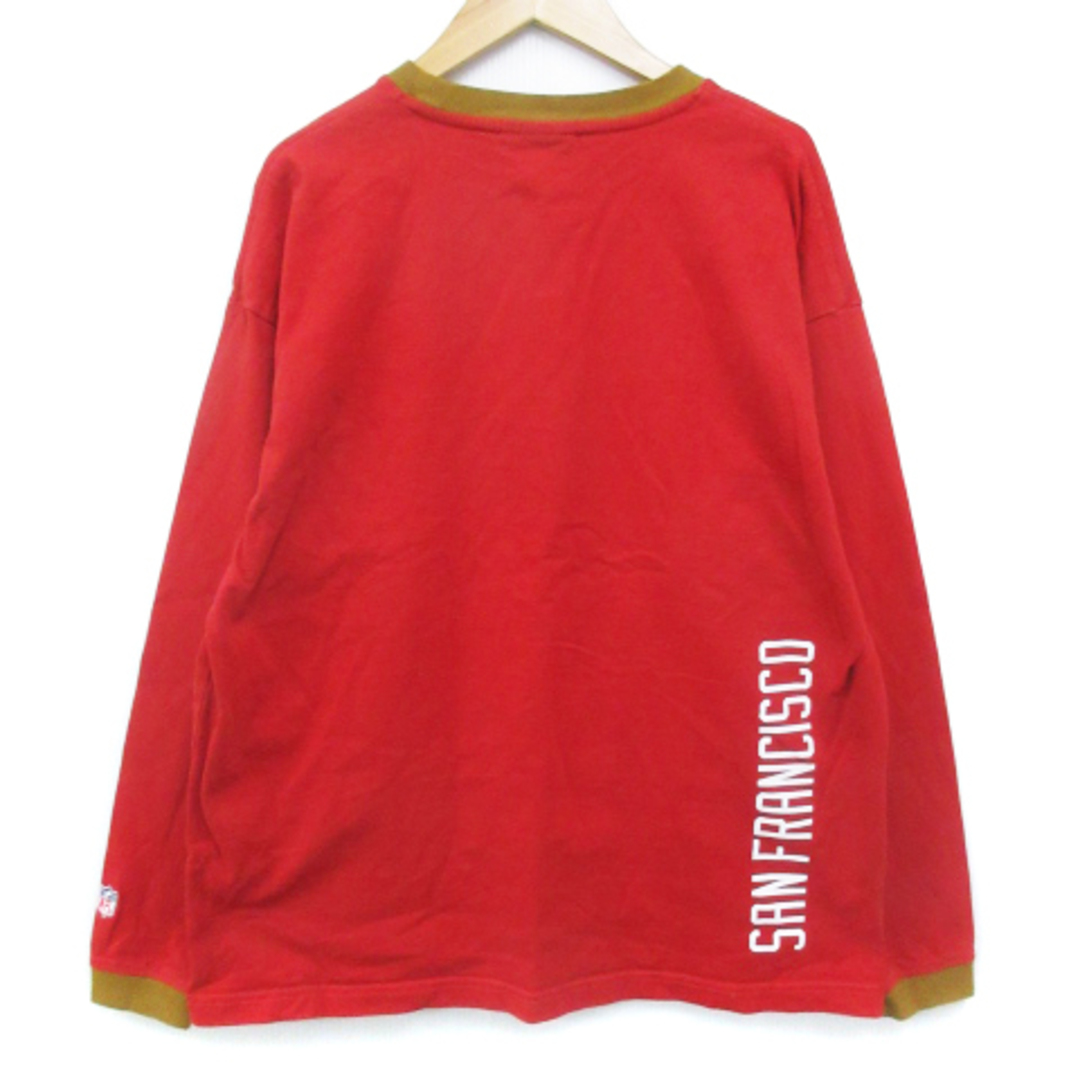 niko and...(ニコアンド)のニコアンド × NFL カットソー Tシャツ 長袖 ロゴ M 赤 ベージュ メンズのトップス(Tシャツ/カットソー(七分/長袖))の商品写真