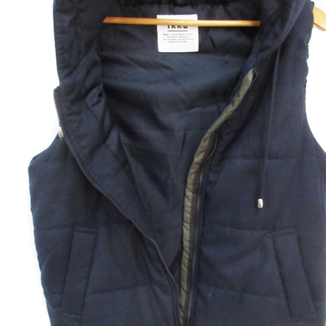 ikka(イッカ)のイッカ ジャケット 中綿ベスト フード付き ミドル丈 スタンドカラー L 紺 レディースのトップス(ベスト/ジレ)の商品写真