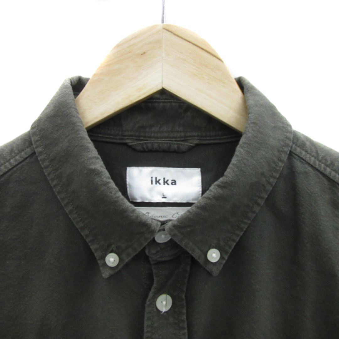 ikka(イッカ)のイッカ カジュアルシャツ ミリタリーシャツ 長袖 ボタンダウン L モスグリーン メンズのトップス(シャツ)の商品写真