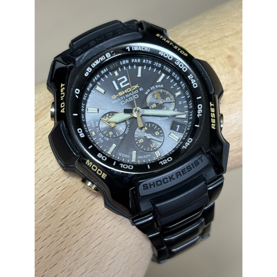 G-SHOCK/スカイコックピット/GW-2000/ソーラー/電波時計/箱付/黒腕時計(デジタル)