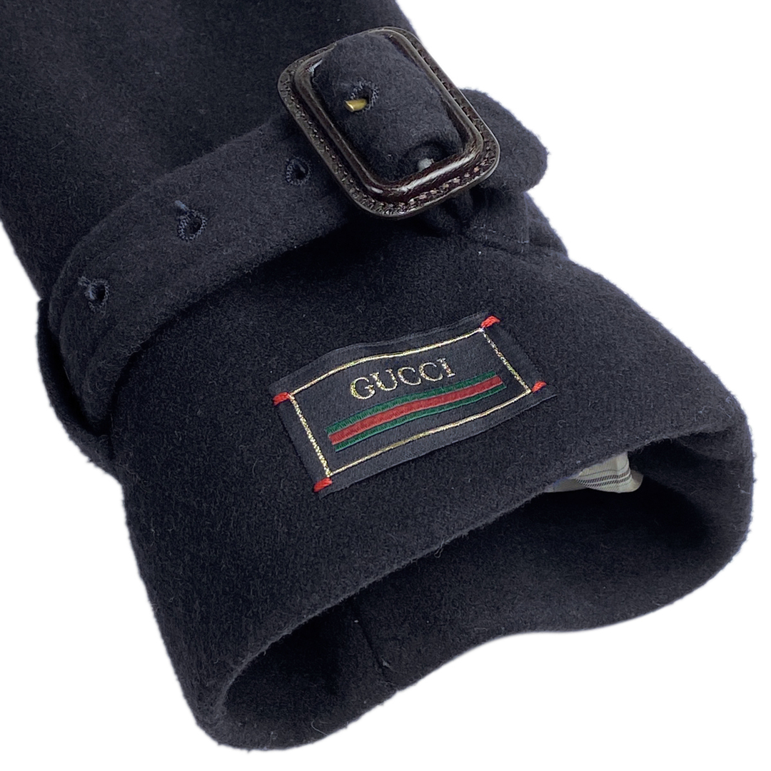 Gucci(グッチ)のグッチ ウェブ ストライプ ラベル ウールカシミア コート メンズ 48 【中古】 メンズのジャケット/アウター(トレンチコート)の商品写真