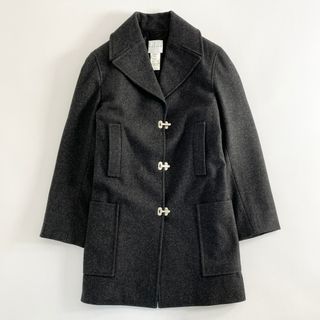 セリーヌ(celine)の47a31 《美品》 フランス製 CELINE セリーヌ フックコート ウールコート ロゴ金具 サイズ38 グレー ウール100％ レディース 女性用(その他)