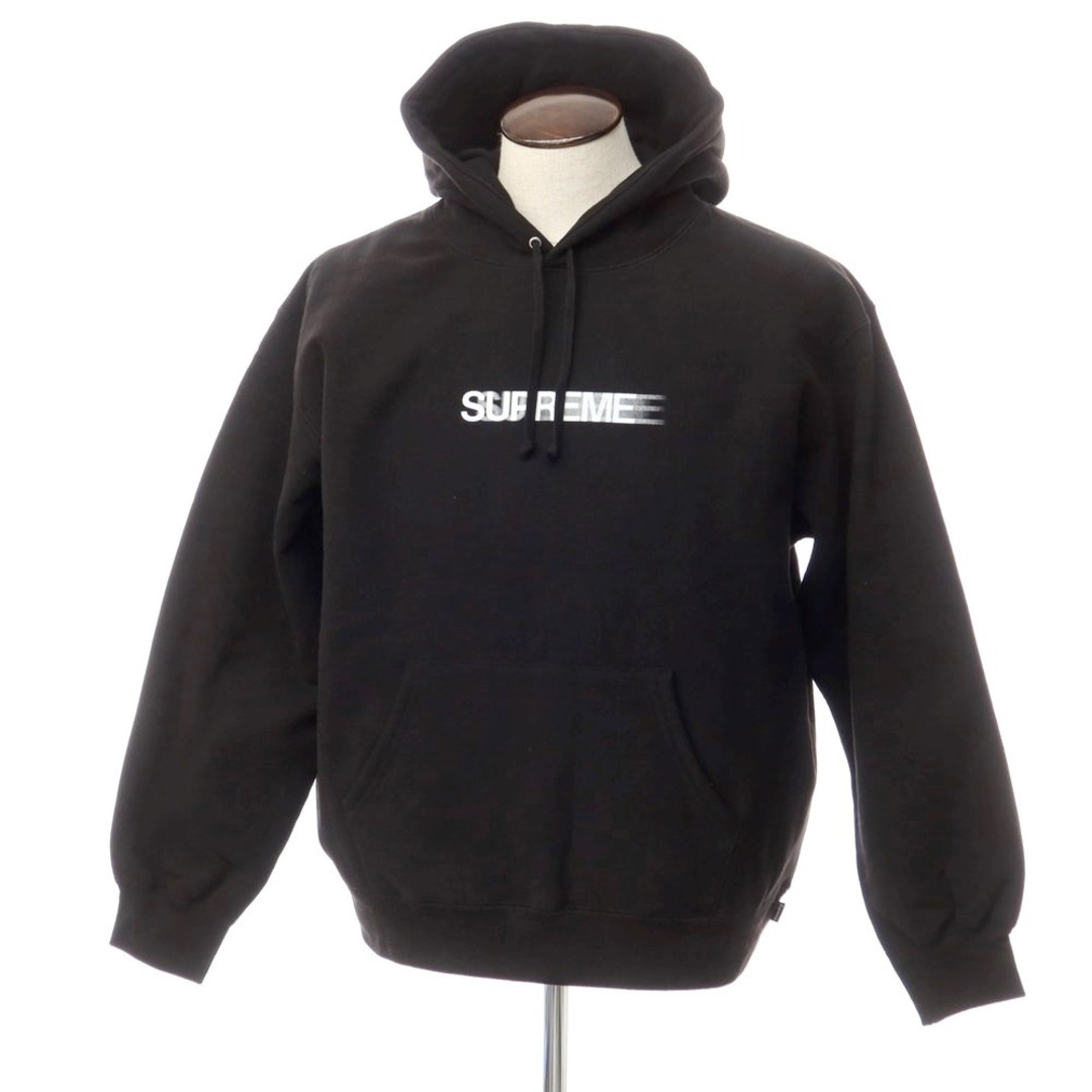 シュプリーム Supreme 2023年春夏 Motion Logo Hooded Sweatshirt プルオーバー スウェットパーカー ブラック【サイズL】【メンズ】アイテムパーカーメンズ