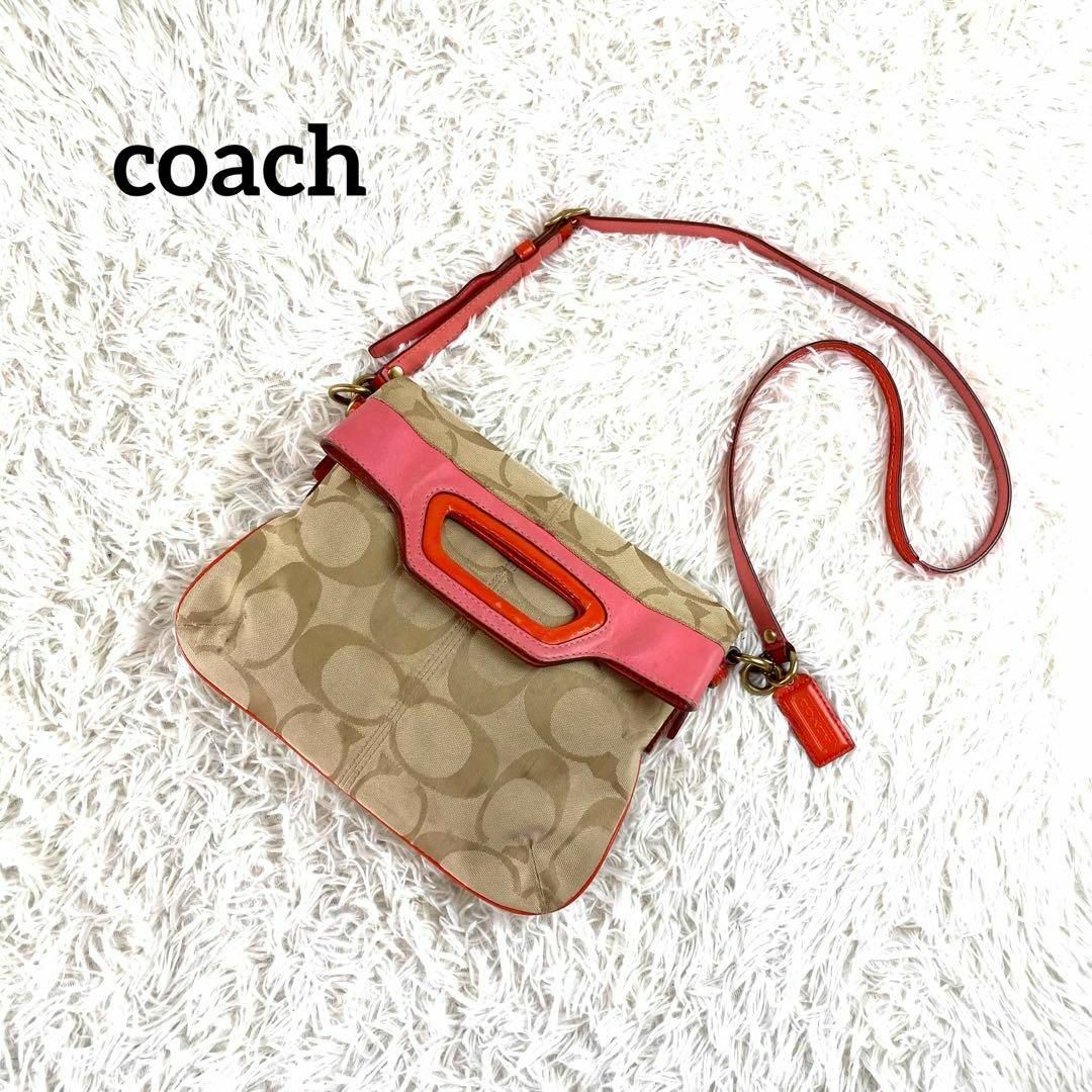 COACH(コーチ)の✨希少✨　coachコーチ　ショルダーバック　斜め掛け　キャンパス　シグネチャ レディースのバッグ(ショルダーバッグ)の商品写真