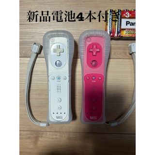 ニンテンドウ(任天堂)のwii  リモコンセット　ピンク・ホワイト(家庭用ゲーム機本体)