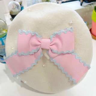 アンジェリックプリティー(Angelic Pretty)のアンジェリックプリティ　ベレー帽　リボン　あ1(ハンチング/ベレー帽)