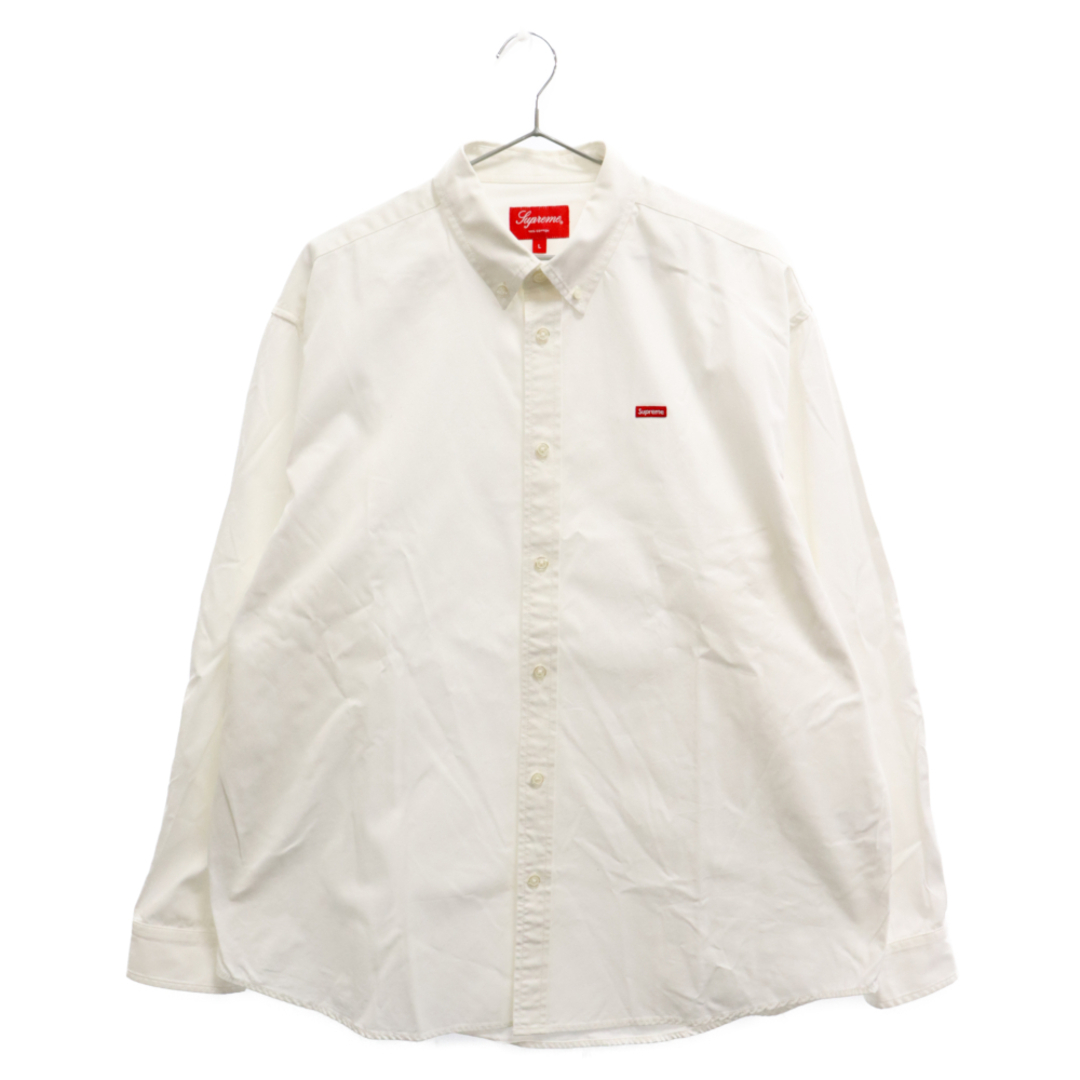 625センチ肩幅SUPREME シュプリーム 21AW Small Box Twill Shirt スモールボックス ツイル 長袖シャツ ホワイト