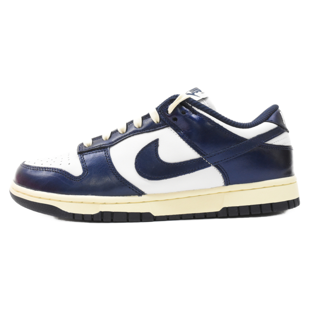 天然皮革合成繊維底NIKE ナイキ WMNS DUNK LOW PRM ウィメンズ ダンク ローカットスニーカー ネイビー/ホワイト US9/26cm FN7197-100