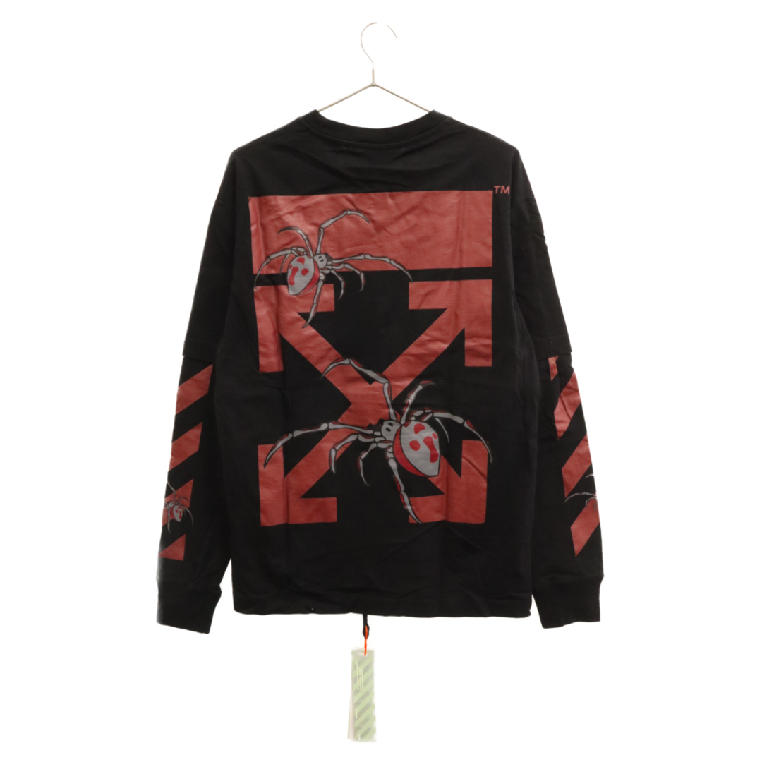 OFF-WHITE(オフホワイト)のOFF-WHITE オフホワイト 20SS Arachno Arrow Double Sleeve L/S Tee OMAB022S20185001 アラクノアローダブルスリーブカットソー 長袖Tシャツ ブラック メンズのトップス(Tシャツ/カットソー(七分/長袖))の商品写真