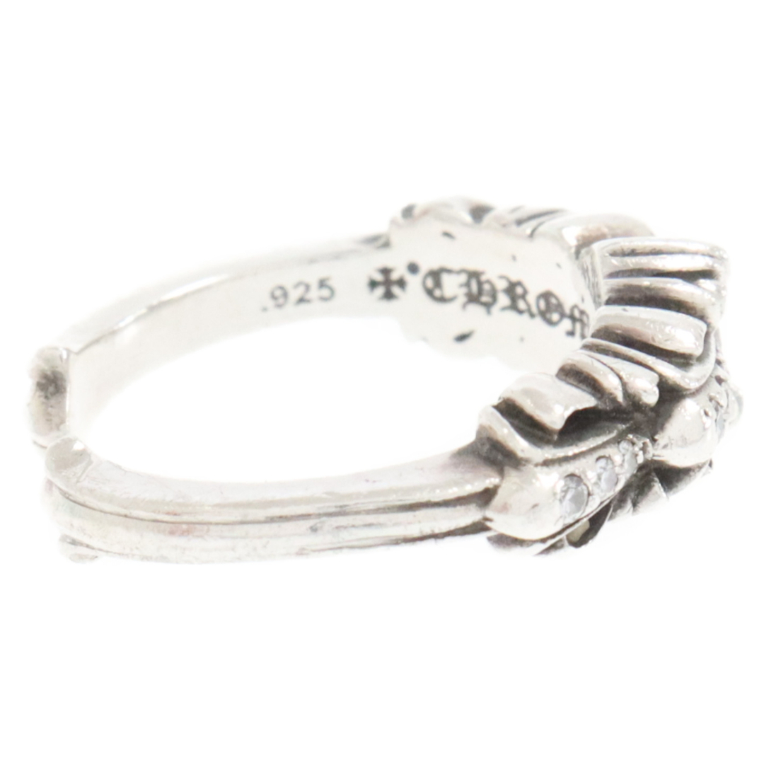 Chrome Hearts(クロムハーツ)のCHROME HEARTS クロムハーツ BABY CLSC P/D ベイビークラシックダブルフローラル PAVEダイヤ シルバーリング シルバー メンズのアクセサリー(リング(指輪))の商品写真