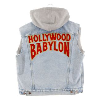 グッチ(Gucci)のGUCCI グッチ 22SS Hollywood Babylon Denim Hoodie Vest ハリウッドバビロン デニムフーディベスト ブルー/グレー 697042 XDB0U(ベスト)