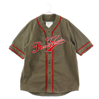 READY MADE レディメイド 19SS Baseball Shirt フロントロゴパッチベースボールシャツ カーキ