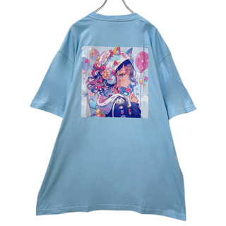 NieR clothing ユニセックスオーバーサイズカットソー【ライトブルー】(Tシャツ(半袖/袖なし))