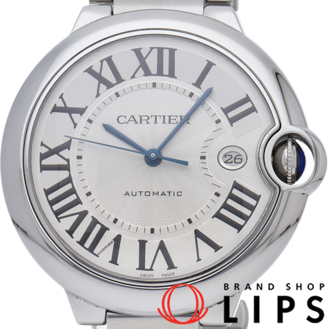 Cartier(カルティエ)のカルティエ バロン ブルー ウォッチ 42mm LM オートマチック Ballon Bleu Automatic 42mm W69012Z4 箱 保証書 SS メンズ時計 シルバー 仕上げ済 美品 【中古】 メンズの時計(その他)の商品写真