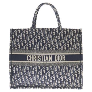 ディオール(Dior)のDIOR ディオール BOOK TOTE M1286ZRIW M828 ブックトート オブリーク総柄トートバック ベージュ/ネイビー(トートバッグ)