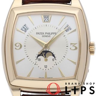 パテックフィリップ(PATEK PHILIPPE)のパテック フィリップ ゴンドーロ カレンダリオ アニュアル カレンダー Gondolo Calendario Annual Calendar 5135J-001 箱 保証書 K18YG/革 メンズ時計 シルバー 仕上げ済 美品 【中古】(その他)