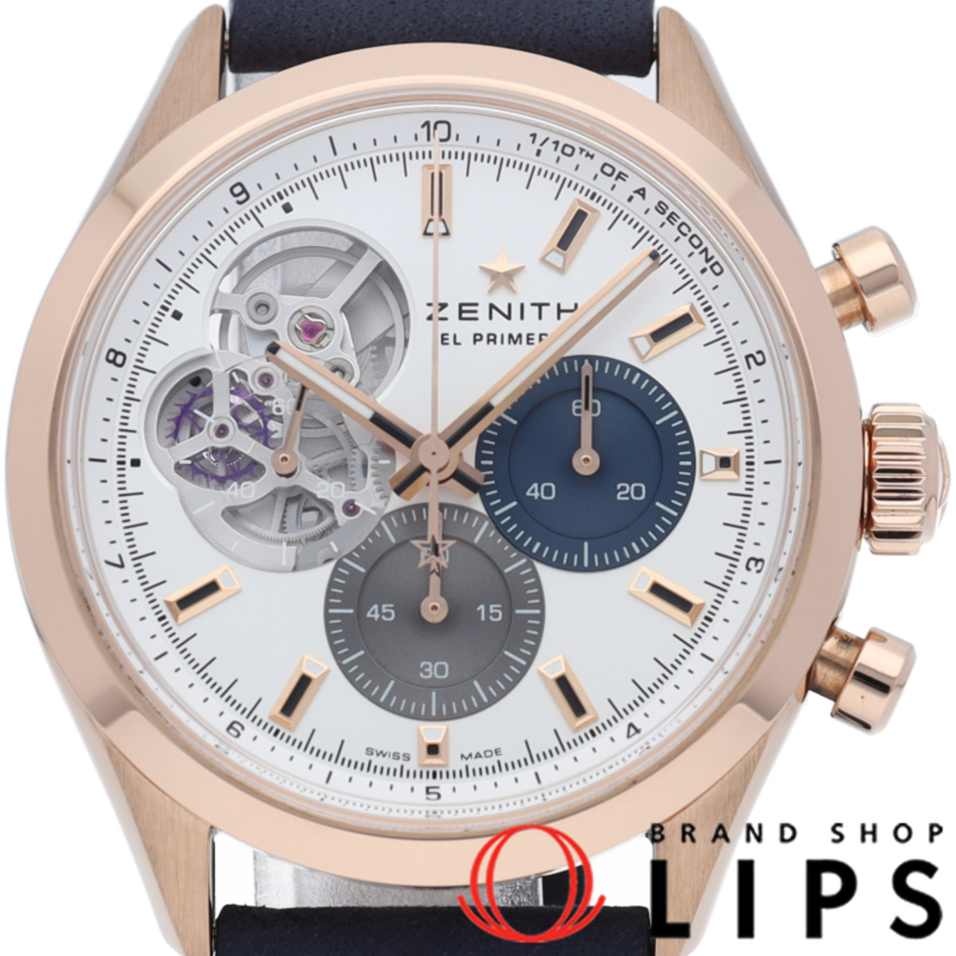 ZENITH(ゼニス)のゼニス クロノマスター オープン エル プリメロ ウォッチ 39.5mm Chronomaster El Primero Open 18.3300.3604/69.C922 箱 保証書 K18PG/革 メンズ時計 シルバー 美品 【新品】 メンズの時計(その他)の商品写真