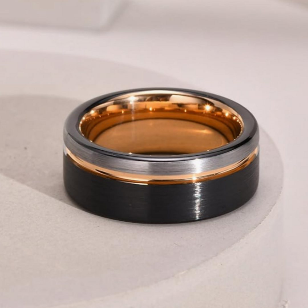 【RN130】リング　アクセサリー  　メンズ 　ピンクゴールド　タングステン  メンズのアクセサリー(リング(指輪))の商品写真
