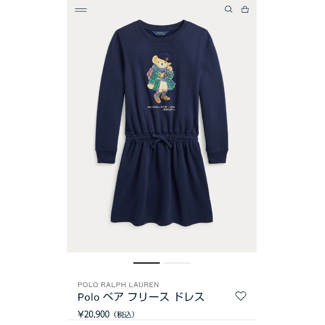 新品 ポロ　ラルフローレン Polo Ralph Lauren　ネイビー キッズ/ベビー/マタニティのキッズ服女の子用(90cm~)(ワンピース)の商品写真