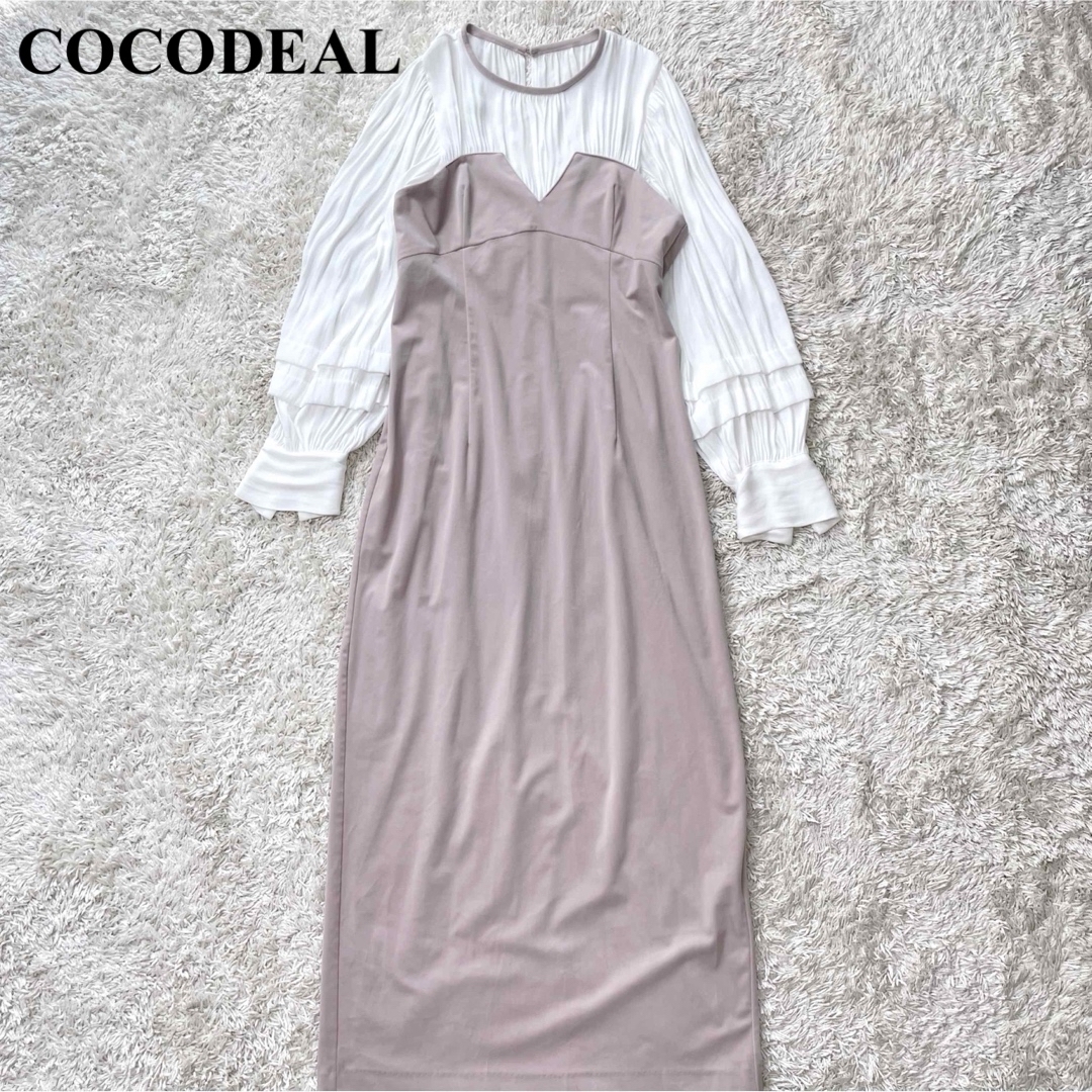 cocodeal☆ブラウスレイヤードスモークベロアワンピース