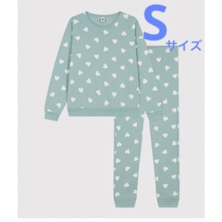 プチバトー(PETIT BATEAU)の新品　プチバトー　PETIT BATEAU  ハート　長袖　パジャマ　Sサイズ(パジャマ)