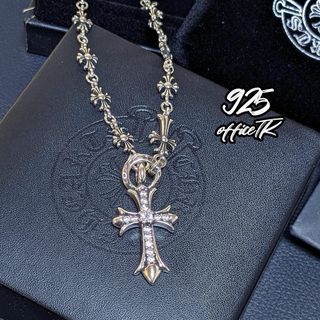 メンズCHROME HEARTS フィリグリークロス本物購入証明書付クロスボールネック