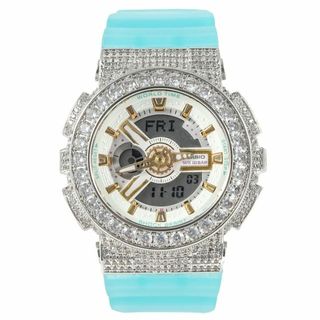 ベビージー(Baby-G)のG-SHOCK BABY-G ベイビーG BA-110 ターコイズ スケルトン カスタム Gショック CZダイヤ（キュービックジルコニア）ベゼル CZバックル付き(腕時計)