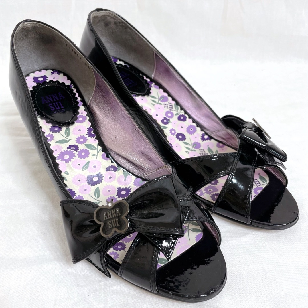 ANNA SUI(アナスイ)のヒールが可愛い♡ANNA SUI アナスイ パンプス ミュール 靴  24 蝶々 レディースの靴/シューズ(ハイヒール/パンプス)の商品写真
