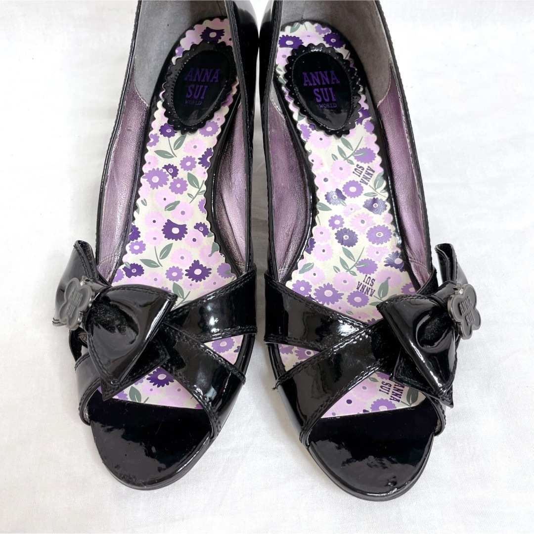 ANNA SUI(アナスイ)のヒールが可愛い♡ANNA SUI アナスイ パンプス ミュール 靴  24 蝶々 レディースの靴/シューズ(ハイヒール/パンプス)の商品写真