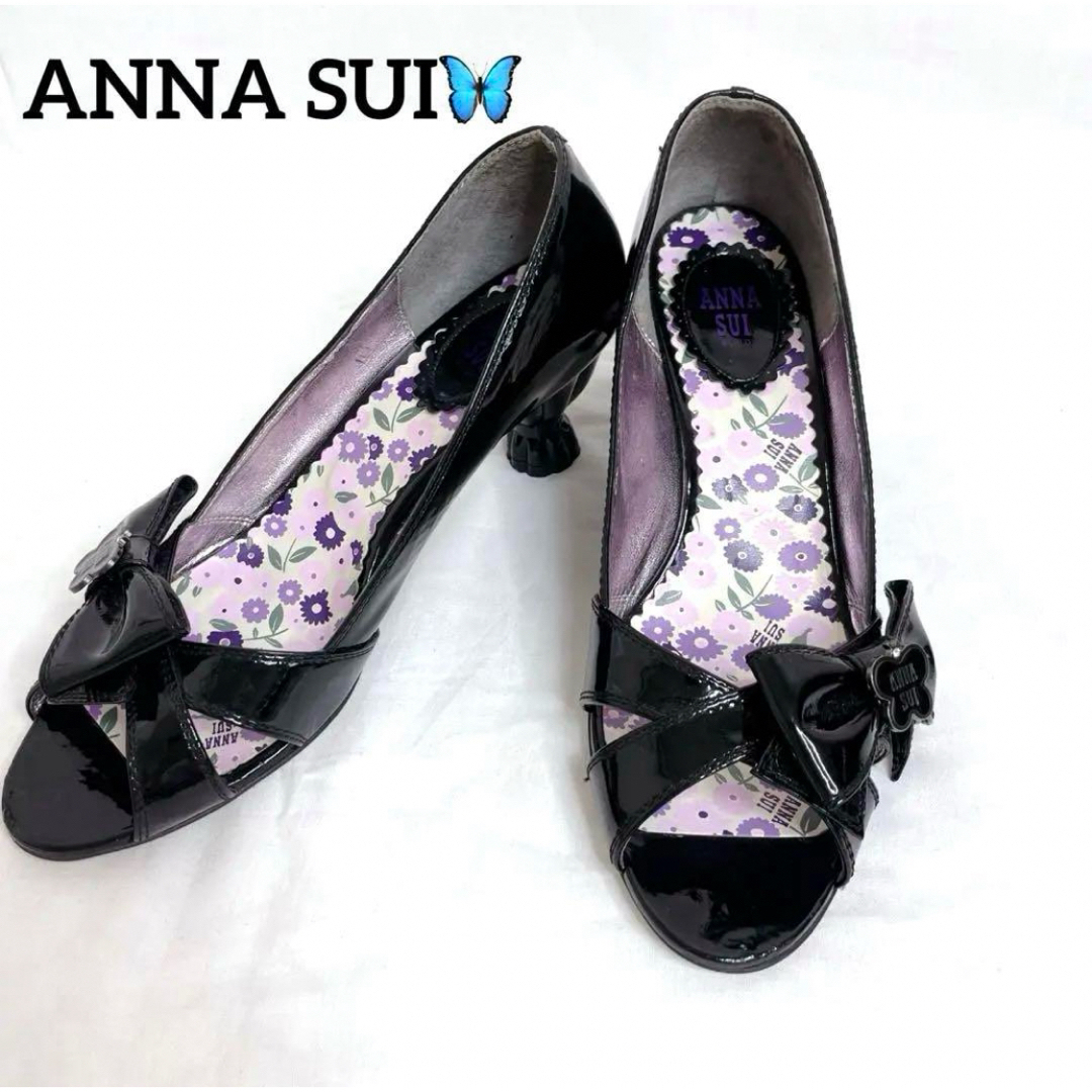 ANNA SUI(アナスイ)のヒールが可愛い♡ANNA SUI アナスイ パンプス ミュール 靴  24 蝶々 レディースの靴/シューズ(ハイヒール/パンプス)の商品写真