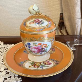 マイセン(MEISSEN)のアンティークマイセン  マルコリーニ期　フォント・ド・ナンキン　エクリエール(小物入れ)