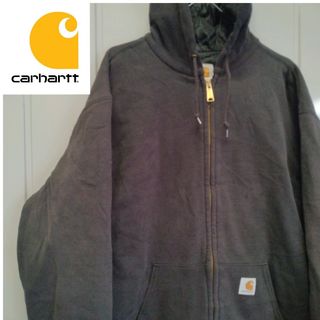 カーハート(carhartt)の古着　carhart　カーハート　90s フルジップパーカー　くすみブラック(パーカー)