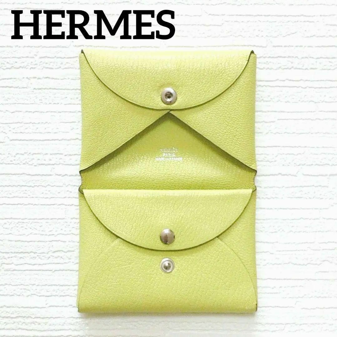 Hermes(エルメス)のエルメス コインケース カルヴィデュオ シェーブル キウイ Z 財布 レディース レディースのファッション小物(財布)の商品写真