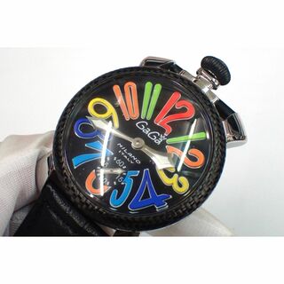 【新品】ガガミラノ GaGa MILANO 腕時計 メンズ 5012.3 手巻き ブラック/マルチカラーxブラック アナログ表示